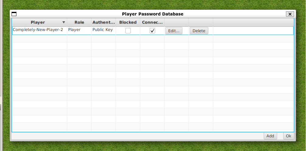 Player Password Database